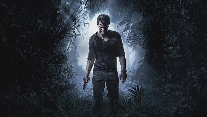 Uncharted wallpaper, exclusive, only, Playstation 4, men, forest, HD wallpaper