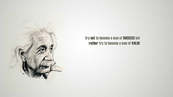 quote, typography, Albert Einstein, minimalism, men