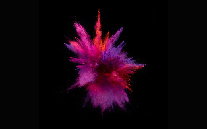 pink pc hd   download, black background, studio shot, exploding