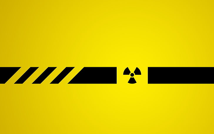 radioactive, yellow, communication, copy space, sign, colored background, HD wallpaper