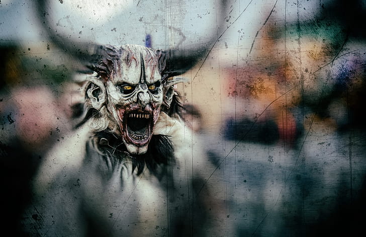 demon, Devil, grunge, mask, horns, HD wallpaper