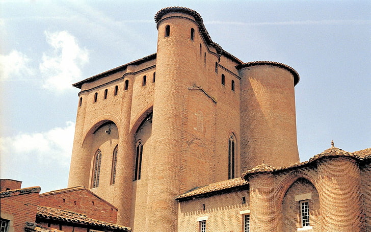 albi cathedral, architecture, building exterior, sky, built structure