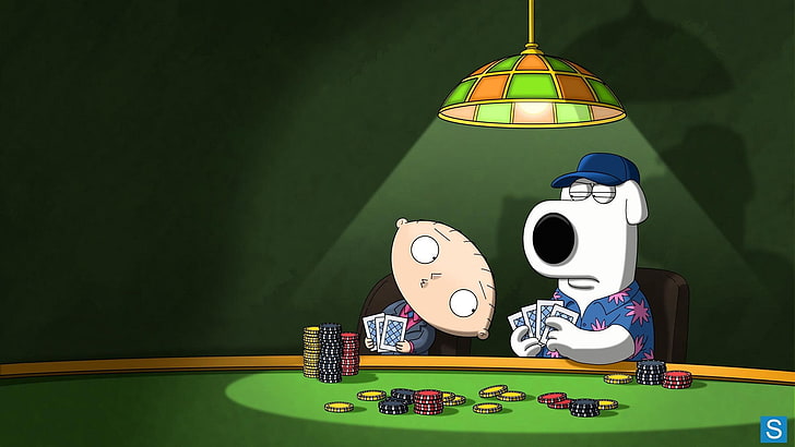 Family Guy illustration, dog, look, poker, stewie, brian, leisure Games