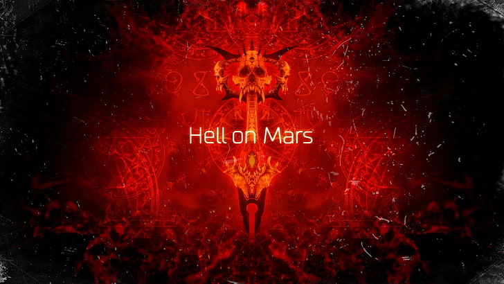Hell on Mars digital wallpaper, Doom 4, Doom (game), red, communication, HD wallpaper