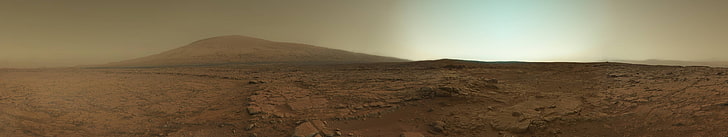 brown open field, landscape, Mars, mountain, environment, desert, HD wallpaper