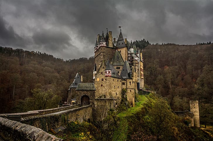 Castle Eltz, Germany, forest, HD wallpaper