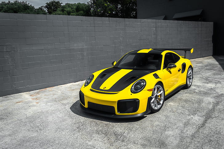 Porsche, Yellow, GT2 RS, Stuttgart, VAG, HD wallpaper