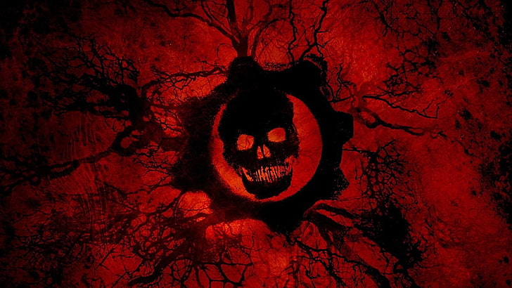 Gear of Wars graphic wallpaper, Gears of War, video games, red