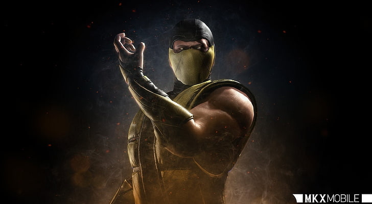 MKX Mobile Scorpion, Games, Mortal Kombat, Fight, Character, Combat, HD wallpaper