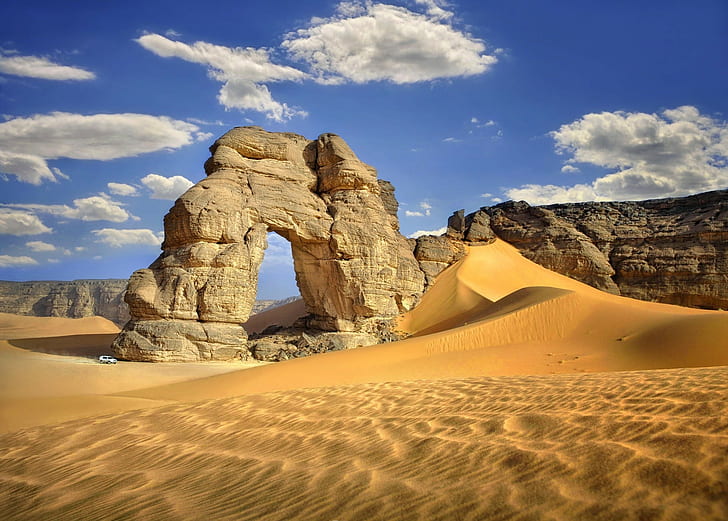 nature, landscape, desert, arch, Sahara, Libya, sand, HD wallpaper