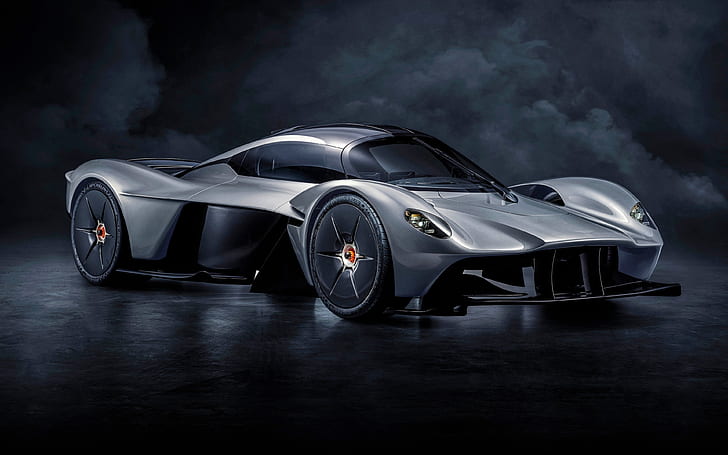 aston martin valkyrie, supercars, silver, side view, Vehicle
