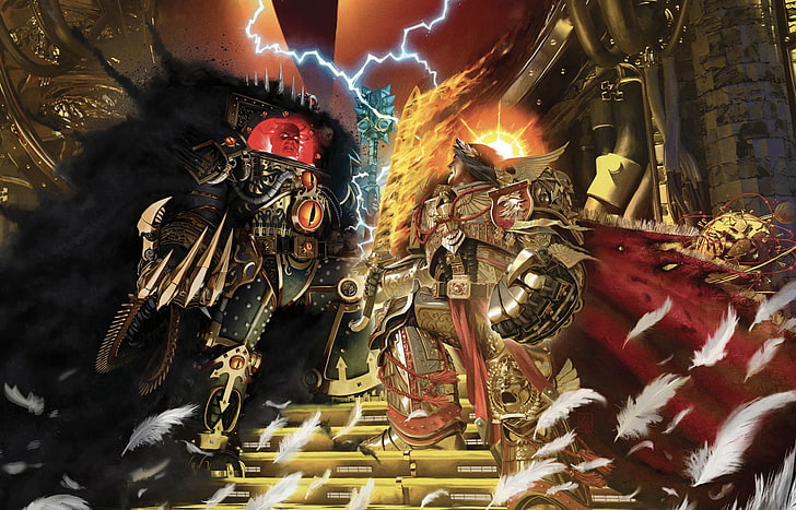 Horus Heresy, battle, Warhammer 40 000, Emperor of Mankind, HD wallpaper