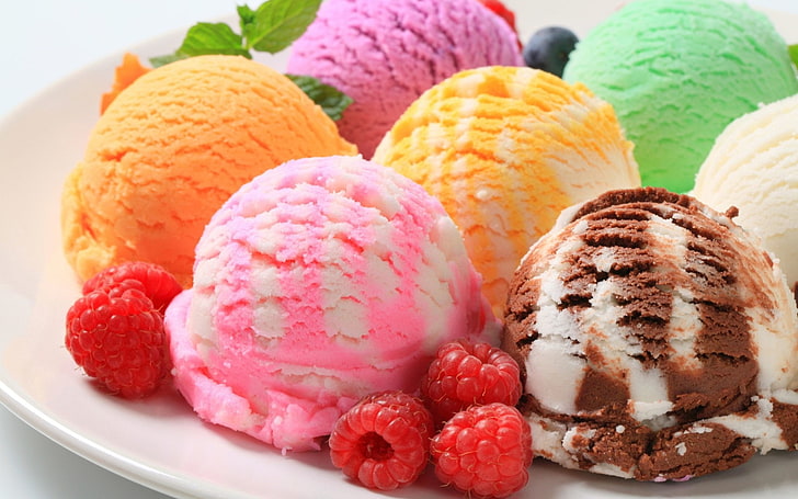 assorted-flavor ice cream scoops, Food, food and drink, sweet, HD wallpaper