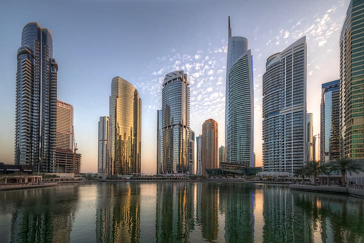 Dubai, skyscrapers, UAE, Jumeirah Lakes Towers, HD wallpaper