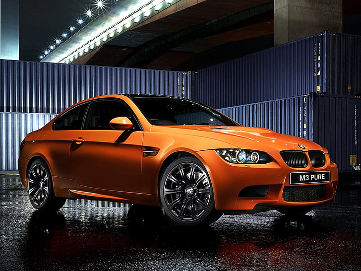 gold BMW coupe, Machine, Desktop, Orange, Car, 2012, Beautiful