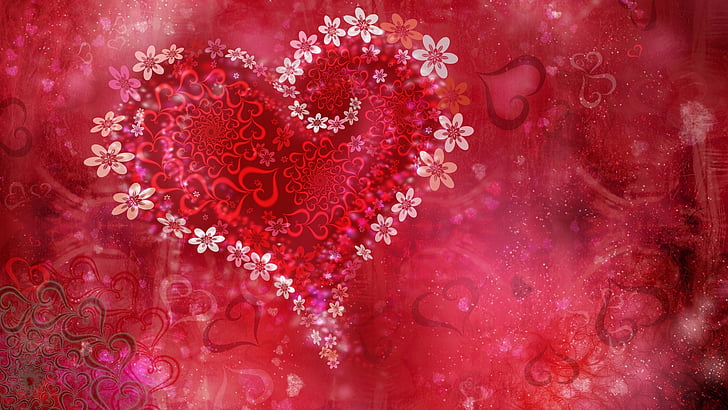 heart, love, design, shape, pattern, valentine, hearts, february, HD wallpaper