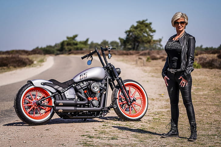 Motorcycles, Girls and Motorcycles, Custom Motorcycle, Harley-Davidson, HD wallpaper