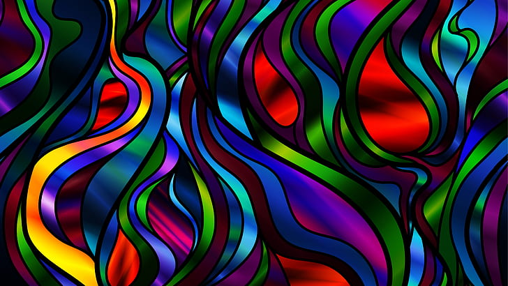 pattern, modern art, graphics, design, colors, colorful, glass painting, HD wallpaper
