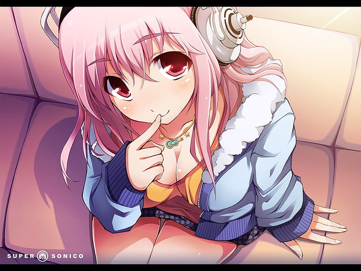 pink haired female anime character, anime girls, Super Sonico
