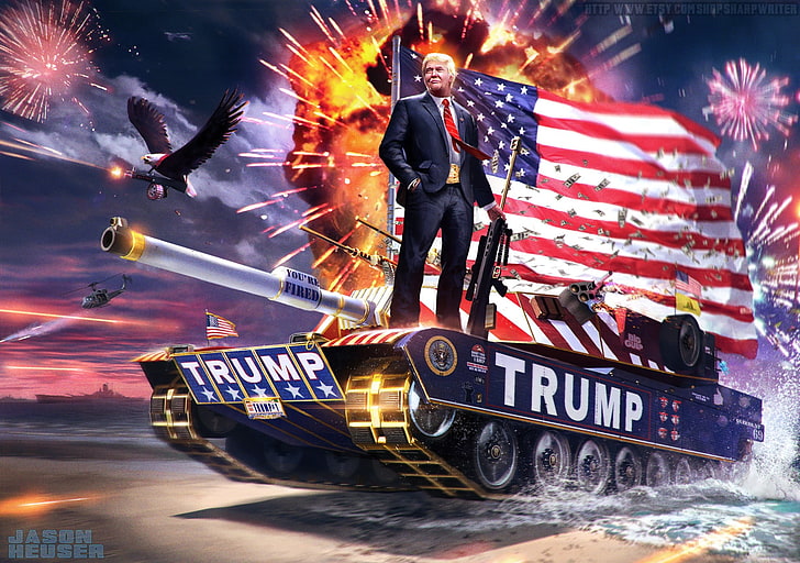 Donald Trump, USA, politics, year 2016, presidents, motion, communication, HD wallpaper