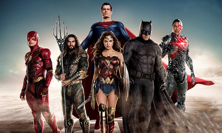 Cyborg, Aquaman, Superheroes, Batman, Wonder Woman, The Flash, HD wallpaper