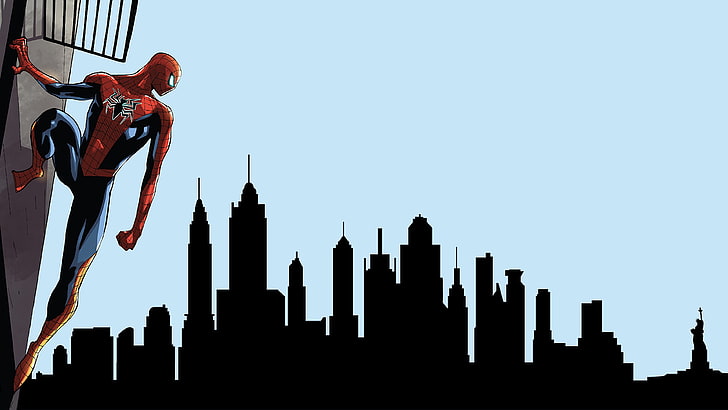 The sky, New York, The city, Costume, Building, Hero, Mask, HD wallpaper