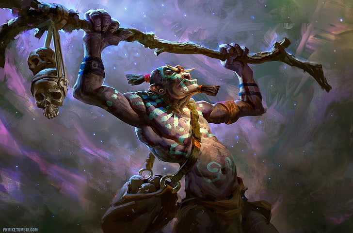 untitled, Dota 2, witch doctor, sculpture, human representation, HD wallpaper