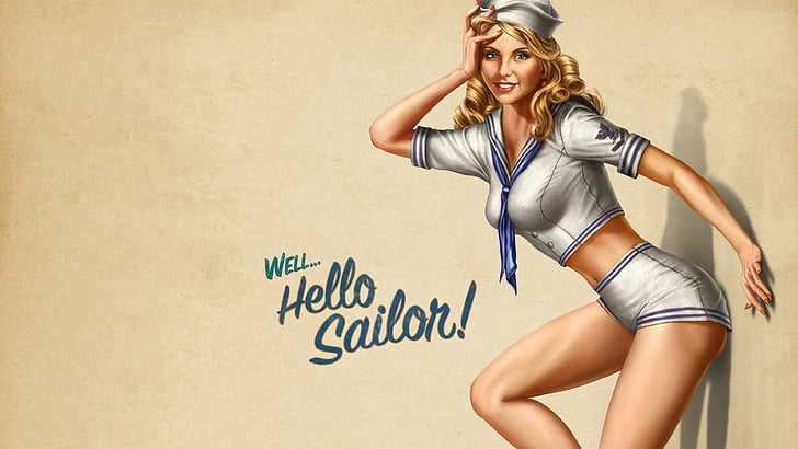 sexy, retro, vintage, style, pin up style, pin up girl, pretty, HD wallpaper