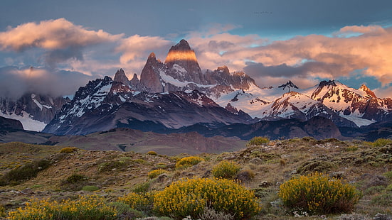 HD wallpaper: Mount Fitz Roy, Patagonia, Border of Argentina and Chile ...