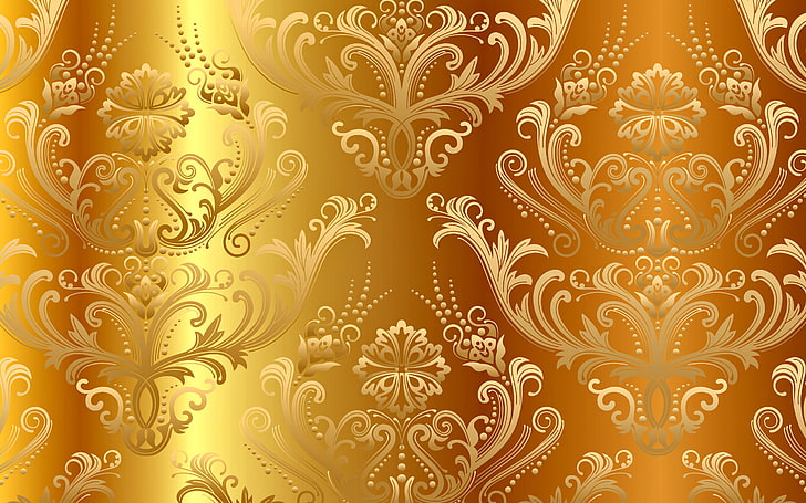 HD wallpaper: gold floral wallpaper, background, pattern, vector, golden,  ornament | Wallpaper Flare