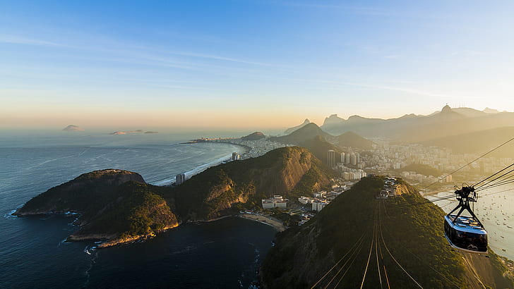 Rio de Janeiro Landscape Mountains Buildings HD, cityscape, HD wallpaper