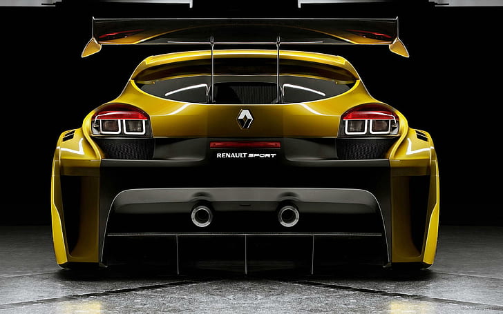 Renault Megane Trophy Back, yellow and black renault megane rs, HD wallpaper
