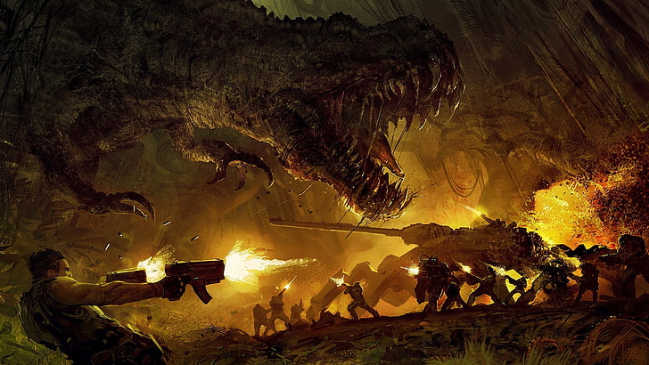 HD wallpaper: dragon and soldiers digital wallpaper, Turok, video games,  dinosaurs | Wallpaper Flare