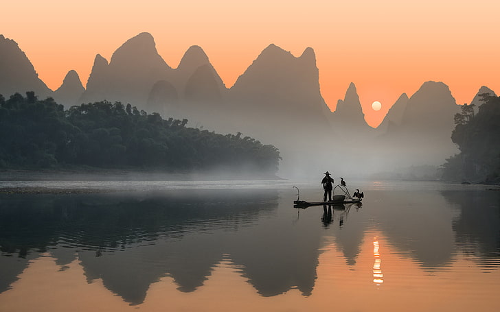 Li River Wonderful Place In China Sunset Landscape Photography Ultra Hd Wallpaper For Desktop Mobile Phones And Laptops 3840×2400, HD wallpaper