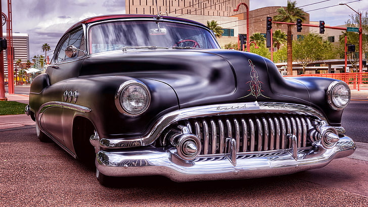 buick car, hot rod, antique car, classic car, vintage car, bumper, HD wallpaper