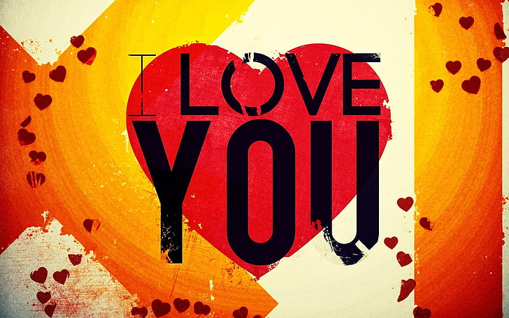 I Love You poster, inscription, bright, acceptance, sign, symbol, HD wallpaper