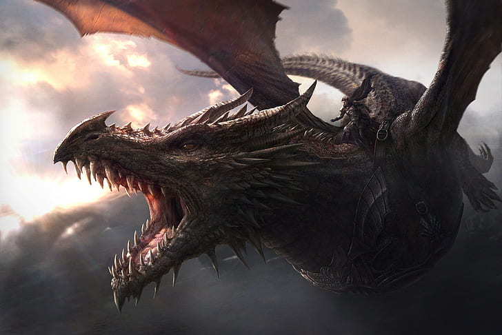 dragon, Balerion, Aegon the Conqueror, Game of Thrones, HD wallpaper