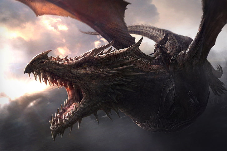 brown dragon, Game of Thrones, Balerion, Aegon the Conqueror, HD wallpaper