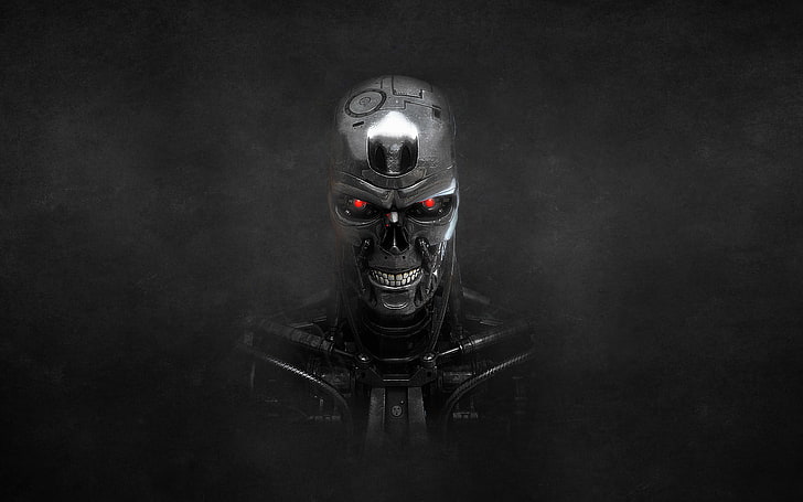 Terminator, T-800, digital art, cyborg, endoskeleton, indoors