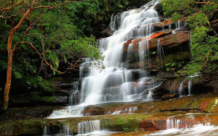 Somersby Falls Brisbane Water National Park New South Wales Australia Desktop Background HD 3840×2400, HD wallpaper