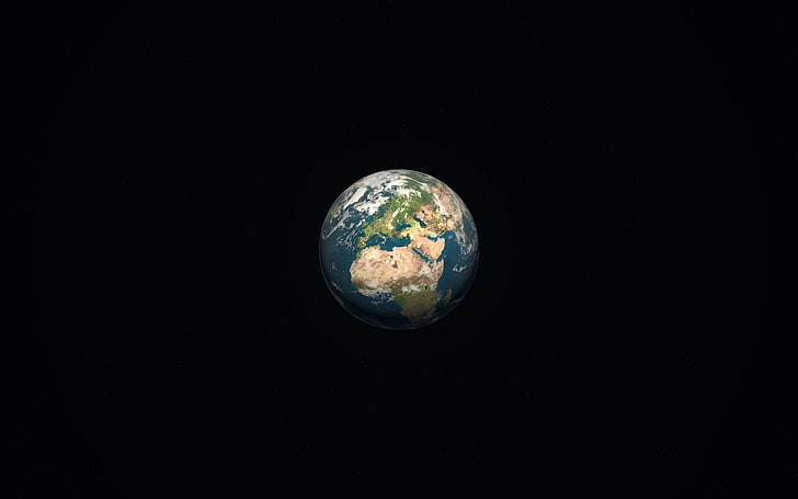 earth photo, space, CGI, space art, minimalism, planet, sphere, HD wallpaper