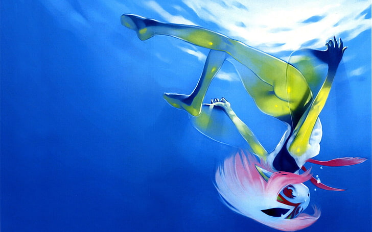 anime, Blue Submarine No. 6, Murata Range, underwater, sea, HD wallpaper