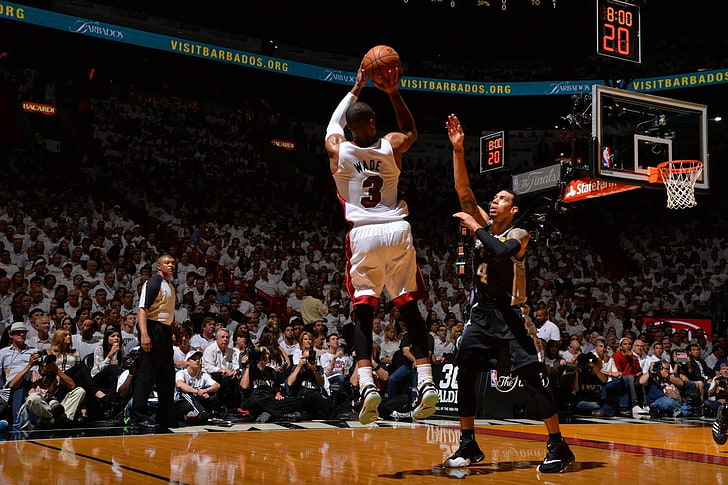 NBA, Miami Heat, San Antonio Spurs, basketball, Dwyane Wade, HD wallpaper