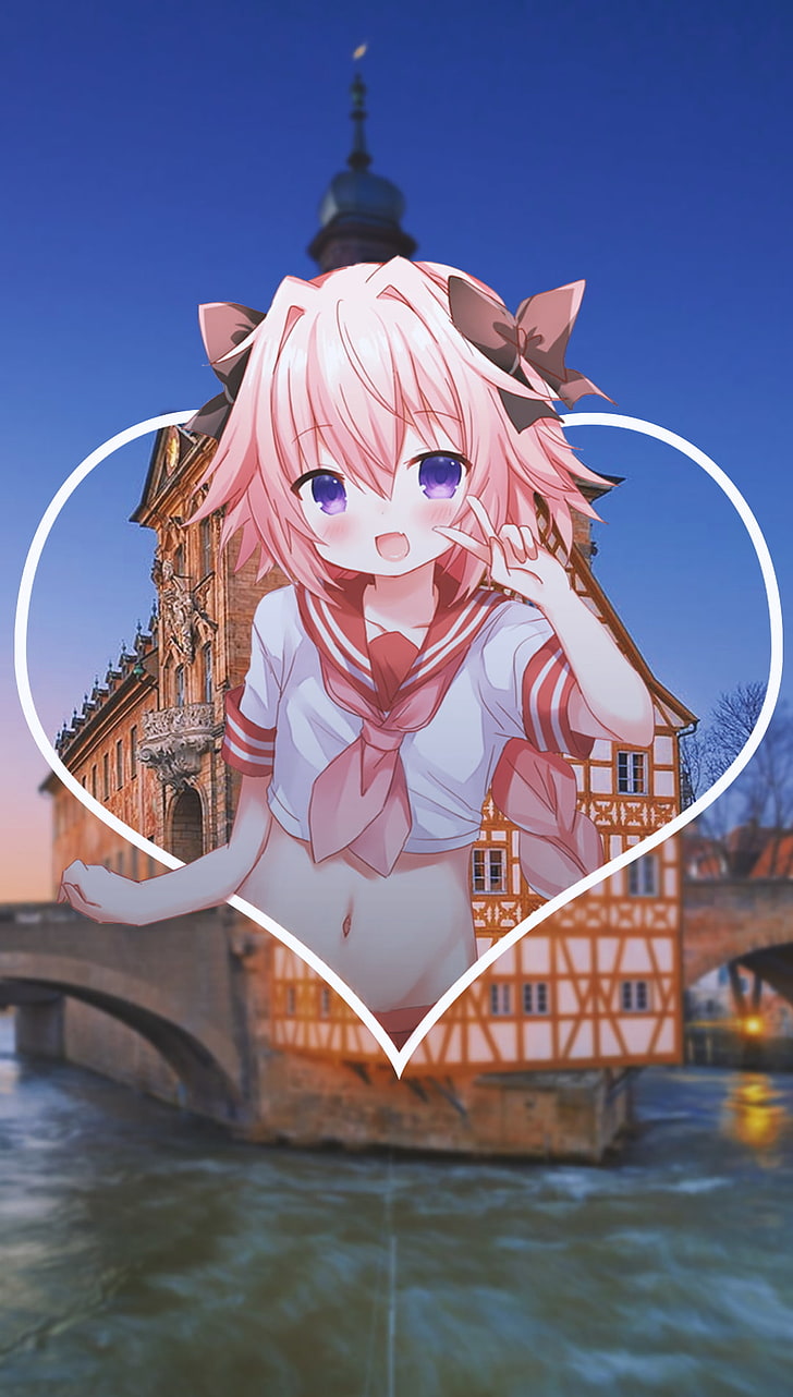 anime, anime boys, picture-in-picture, water, architecture