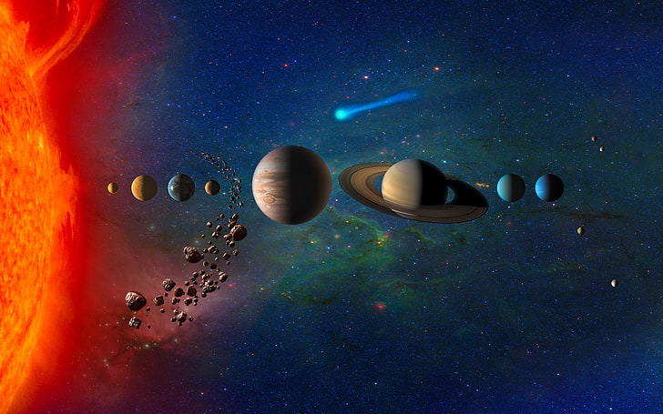 Sun, 5K, Orbit, Planets, Solar System, TRAPPIST-1, HD wallpaper