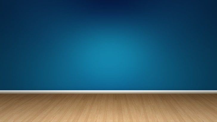 brown oak flooring, wall, blue, copy space, hardwood floor, indoors, HD wallpaper