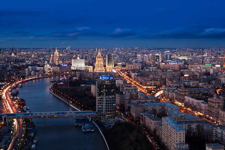 urban, cityscape, river, Moscow, built structure, architecture, HD wallpaper