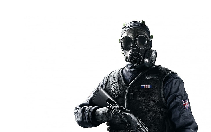 gas masks, shotgun, protection, security, copy space, safety