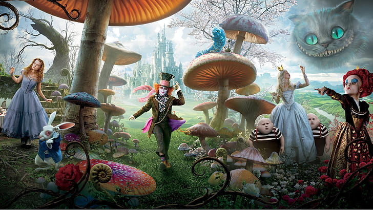 Movie, Alice in Wonderland (2010), Anne Hathaway, Cheshire Cat, HD wallpaper