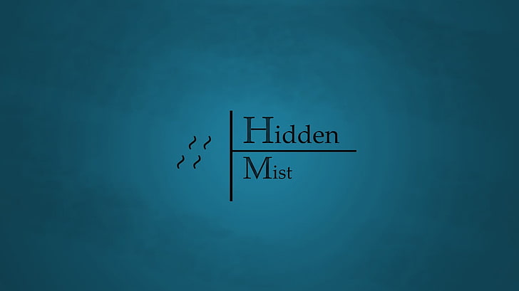 Hidden Mist logo, Naruto Shippuuden, minimalism, blue background